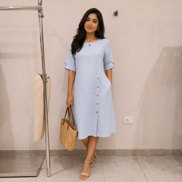 Nila Linen Blend  ·  Powder Blue