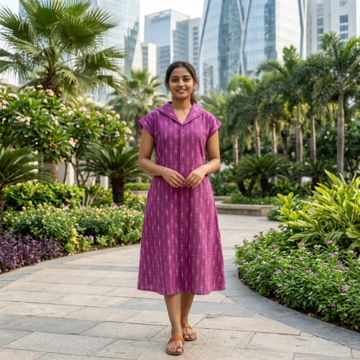 Royal Magenta Ikat Midi